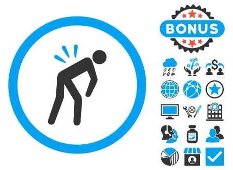 Backache Flat Vector Icon with Bonus Illustrazione stock
