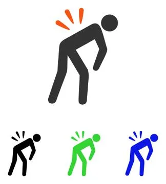 Backache Flat Vector Icon 스톡 일러스트