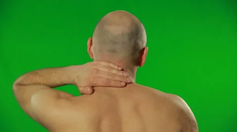 Backache on a green screen.FULL HD. Stock Footage 42000756