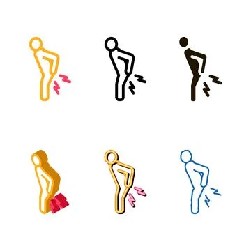 Backache icon minimal vector outline Stock Illustration