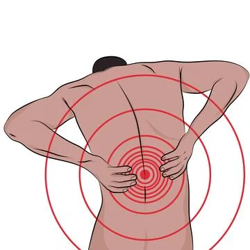 Backache. Stock Illustration