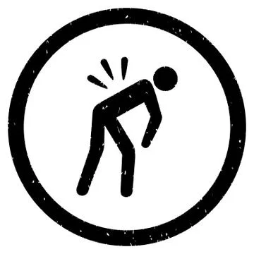 Backache Rounded Grainy Icon Illustrazione stock