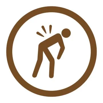 Backache Rounded Vector Icon 스톡 일러스트