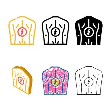 Backache sick forms color icon vector Stock Illustration