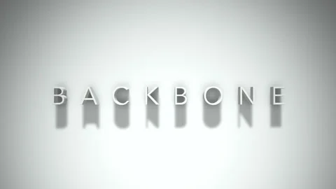 Backbone 3D title animation with shadows on a white background Stock Footage 296886437