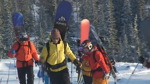 Backcountry in the mountains in winter Stock Footage 10680632