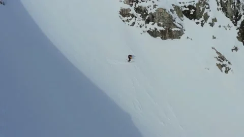 Backcountry Skiier in the Alpine Stock Footage 171887654