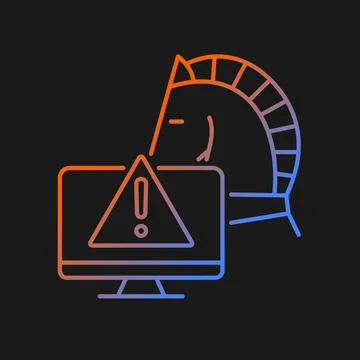 Backdoor trojan gradient vector icon for dark theme 스톡 일러스트