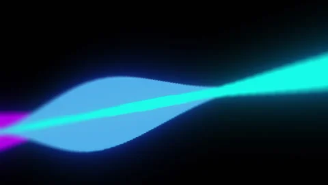 Backdrop with 3d soundwave, charming glow with vibrations on pixelated screen Stock Footage 327315040