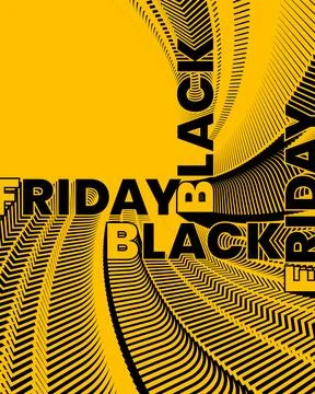 Backdrop adorned in yellow and black signifying the black friday sale Stock Illustration