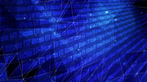 Backdrop of bitcoin etf digital money evolution, crypto asset growth, falling Video stock 258734287