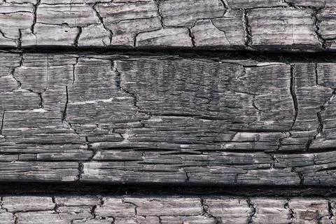Backdrop of charred wood texture Stock Photos