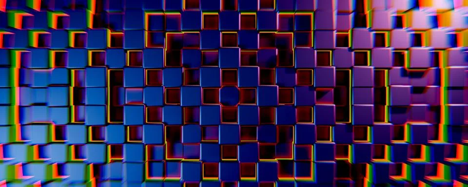 Backdrop colorful array of shifting squares, engaging visual display. hues tr イラスト素材