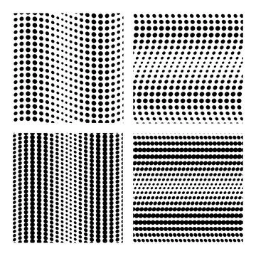 Backdrop of dots vector collection. Dot seamless polka dot pattern set. Black Stockillustratie