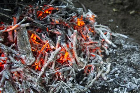 Backdrop of the fire flame and ashes Stock Photos