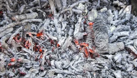 Backdrop of the fire flame and ashes Stock Photos