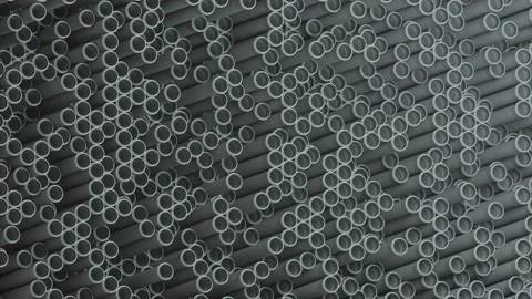 Backdrop made of retractable PVC pipes. Seamless loop. Stock Footage 155773447