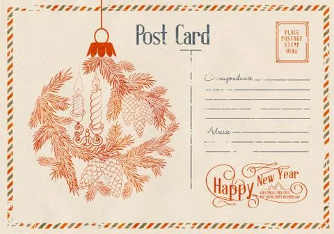 Backdrop of postal card. Stock Illustration