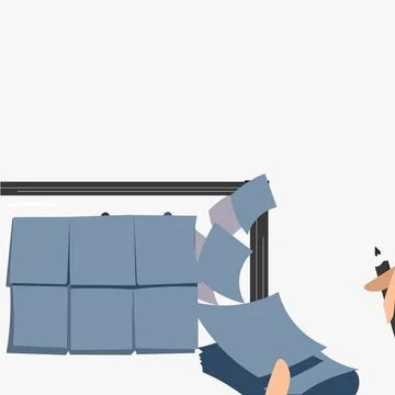 Backdrop Presenting Sticky Notes Hands Writing Paper Having Set Goals. Palms イラスト素材