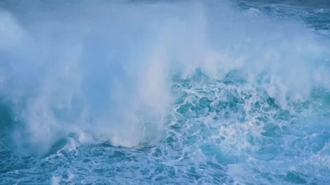 Backdrop of sea tropical blue ocean wave breaking Rolling waves surging. amazing Video stock 336585872