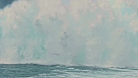Backdrop of sea tropical blue ocean wave breaking Rolling waves surging. amazing Video stock 336585876