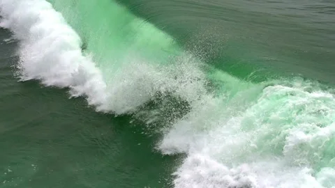 Backdrop of sea tropical blue ocean wave breaking Rolling waves surging. amazing Stock Footage 336585899