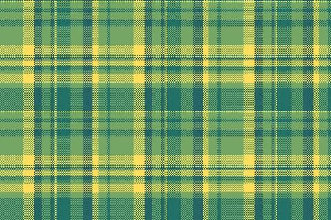 Backdrop texture fabric pattern, flow check vector seamless. Fibrous backgr.. Stock Illustration