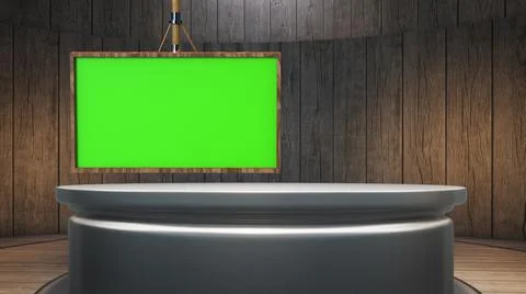 Backdrop For TV Shows .TV On Wall.3D Virtual News Studio Background Illustration