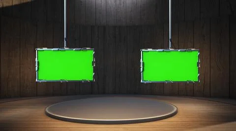 Backdrop For TV Shows .TV On Wall.3D Virtual News Studio Background Illustration
