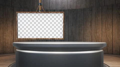 Backdrop For TV Shows .TV On Wall.3D Virtual News Studio Background Illustration