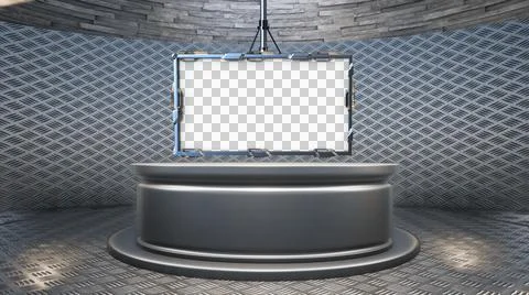 Backdrop For TV Shows .TV On Wall.3D Virtual News Studio Background Illustration