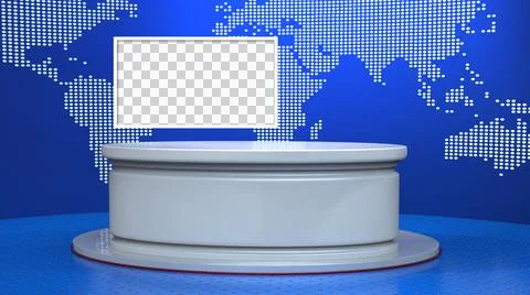 Backdrop For TV Shows .TV On Wall.3D Virtual News Studio Background Illustration