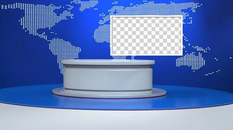 Backdrop For TV Shows .TV On Wall.3D Virtual News Studio Background Illustration