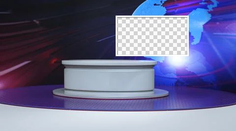 Backdrop For TV Shows .TV On Wall.3D Virtual News Studio Background Illustration