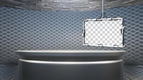 Backdrop For TV Shows .TV On Wall.3D Virtual News Studio Background Illustration