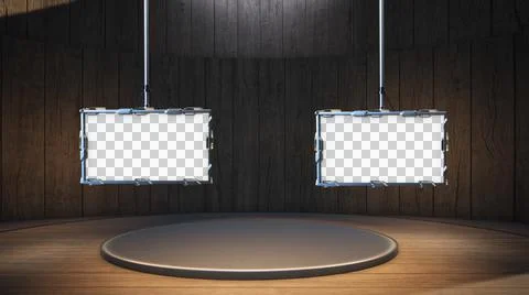 Backdrop For TV Shows .TV On Wall.3D Virtual News Studio Background Illustration