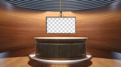 Backdrop For TV Shows .TV On Wall.3D Virtual News Studio Background Illustration