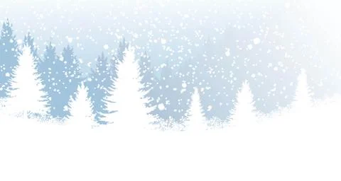 Backdrop with winter forest Stock Illustration