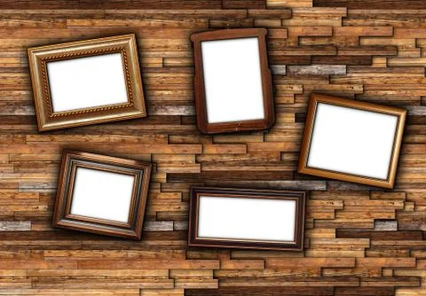 Backdrop for your message with wooden frames 스톡 일러스트