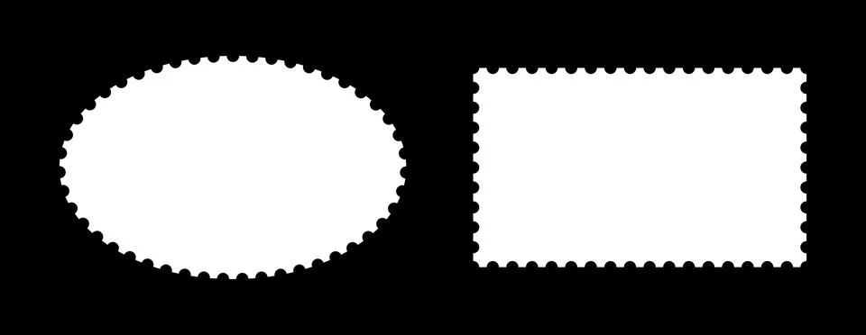 Backdrops for postcards, letters, empty borders. Postage stamp template frames Stock Illustration