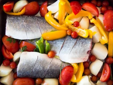 Backed fish preparation Stock Photos