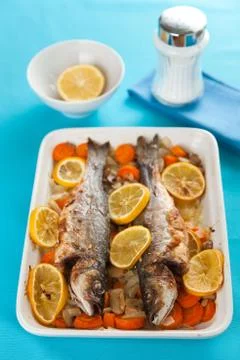 Backed seabass Stock Photos