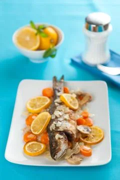 Backed seabass Stock Photos