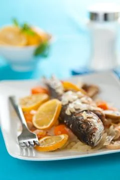 Backed seabass Stock Photos
