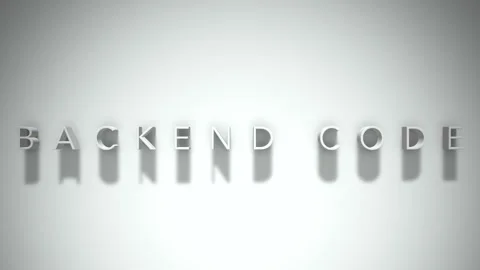 Backend code 3D title animation white text on a white background Stock Footage 299369606
