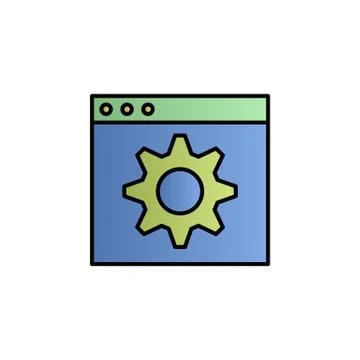 Backend, coding color gradient vector icon Stock Illustration