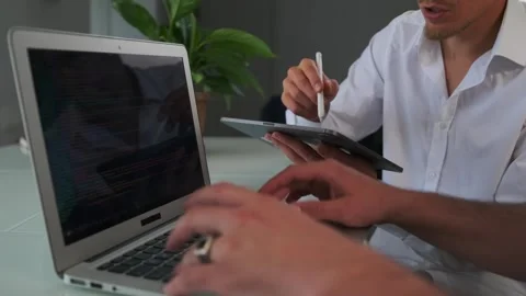 Backend configures API while frontend explains data display. Stock Footage 294298853