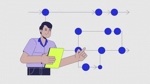 Backend developer roadmap 2D animation 動画素材 299855779