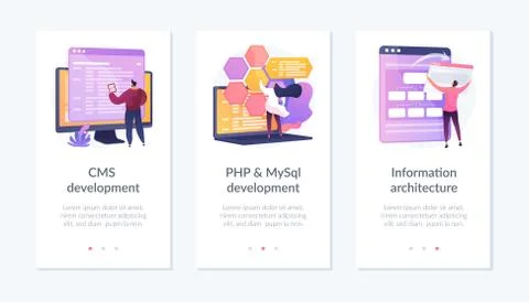 Backend Development app interface template. Illustrazione stock