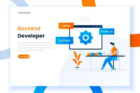 Backend development programming languages Stock Illustration